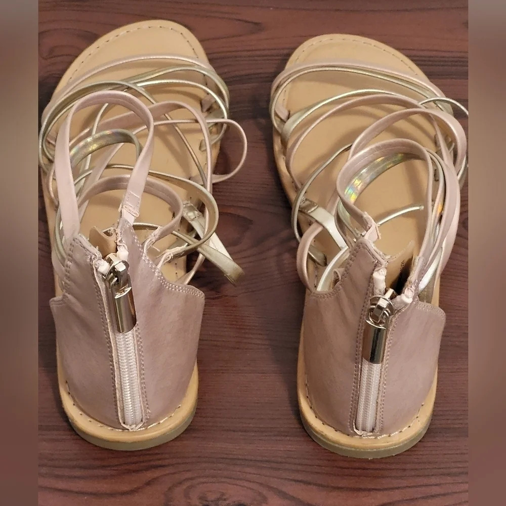 Girls' Zipper Metallic Ankle Strap Sandals (Size 4) - Picture 5 of 10
